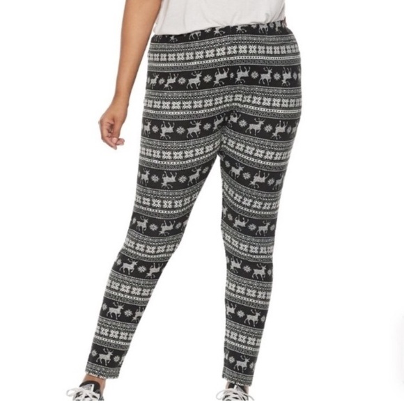 SO hatchi fabric holiday theme leggings mid Rise Woman Juniors size 1X - Picture 1 of 12